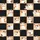 Cat Lovers' Whimsical Jet Black Peachy-Orange Checkerboard Cartoon Cat Heart Pattern Satin Short-Sleeve Pajamas Set - 4