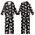 Cat Lovers' Charming Hand-Drawn Tan White Striped Cartoon Cats Pink Hearts Pattern Kid Satin Pajamas Set - 1