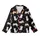 Cat Lovers' Charming Hand-Drawn Tan White Striped Cartoon Cats Pink Hearts Pattern Kid Satin Pajamas Set - 2