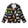 Cat Lovers' Playful Cartoon Cats Seamless Pattern with Multi-color Flat Art on Black Kid Satin Pajamas Set - 2