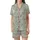 Cat Lovers' Whimsical Hand-Drawn Sketchy Cats Dark Brown Line Art Pale Sage Green Seamless Pattern Satin Short-Sleeve Pajamas Set - 2