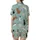 Cat Lovers' Playful Multi-Color Cartoon Cats Light Teal Flat Illustrative Seamless All-Over Print Pattern Satin Short-Sleeve Pajamas Set - 3