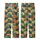 Cat Lovers' Retro Grunge Black Cats Yellow Eyes Distressed Teal Orange Stripes Semi-Circles Pattern Kid Satin Pajamas Set - 3