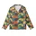 Cat Lovers' Retro Grunge Black Cats Yellow Eyes Distressed Teal Orange Stripes Semi-Circles Pattern Kid Satin Pajamas Set - 2