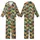 Cat Lovers' Retro Grunge Black Cats Yellow Eyes Distressed Teal Orange Stripes Semi-Circles Pattern Kid Satin Pajamas Set - 1