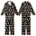 Cat Lovers' Cute Black Tan White Playful Cartoon Cats Paw Print Seamless Pattern Kid Satin Pajamas Set - 1