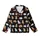 Cat Lovers' Cute Black Tan White Playful Cartoon Cats Paw Print Seamless Pattern Kid Satin Pajamas Set - 2