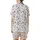 Cat Lovers' Minimalist Black Outline Cats Playful Poses White Desaturated Pink Geometric Squares Satin Short-Sleeve Pajamas Set - 3