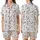 Cat Lovers' Minimalist Black Outline Cats Playful Poses White Desaturated Pink Geometric Squares Satin Short-Sleeve Pajamas Set - 1