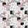 Cat Lovers' Minimalist Black Outline Cats Playful Poses White Desaturated Pink Geometric Squares Satin Short-Sleeve Pajamas Set - 4