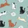 Cat Lovers' Playful Multi-Color Cartoon Cats Light Teal Flat Illustrative Seamless All-Over Print Pattern Kid Satin Pajamas Set - 4