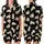 Cat Lovers' Seamless Black Kawaii Flat 2D Cartoon Cats Playful Sleepy Tan Brown White Pink Outline Pattern Satin Short-Sleeve Pajamas Set - 1