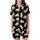 Cat Lovers' Seamless Black Kawaii Flat 2D Cartoon Cats Playful Sleepy Tan Brown White Pink Outline Pattern Satin Short-Sleeve Pajamas Set - 2