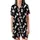 Cat Lovers' Cute Stylized Black White Grey Pastel Pink All-Over Cartoon Cat Pattern Satin Short-Sleeve Pajamas Set - 2