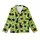 Cat Lovers' Whimsical Lime Green Black Cat Silhouettes Blue-Eyed Heads Pattern Kid Satin Pajamas Set - 2