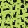 Cat Lovers' Whimsical Lime Green Black Cat Silhouettes Blue-Eyed Heads Pattern Kid Satin Pajamas Set - 4