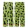 Cat Lovers' Whimsical Lime Green Black Cat Silhouettes Blue-Eyed Heads Pattern Kid Satin Pajamas Set - 3