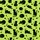 Cat Lovers' Playful Black Cat & Tiny Mouse Silhouette All-Over Vibrant Lime Green Design Satin Short-Sleeve Pajamas Set - 4