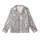 Cute Cat Enthusiasts' Whimsical Fluffy Grey White Kittens Blue Eyes Pink Paw Pads Green Leaf Branches Heather Grey Pattern Kid Satin Pajamas Set - 2