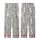 Cute Cat Enthusiasts' Whimsical Fluffy Grey White Kittens Blue Eyes Pink Paw Pads Green Leaf Branches Heather Grey Pattern Kid Satin Pajamas Set - 3