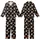 Cat Lovers' Realistic Calico Cat Faces Pattern Orange White Black Fur Vivid Green-Yellow Eyes Solid Black Background Kid Satin Pajamas Set - 1