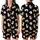 Cat Lovers' Charming Hand-Drawn Tan White Striped Cartoon Cats Pink Hearts Pattern Satin Short-Sleeve Pajamas Set - 1