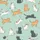 Cat Lovers' Playful Hand-Drawn Cartoon Cats Light Mint Green Pattern with White, Tabby, Calico, Charcoal Felines Kid Satin Pajamas Set - 4