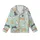 Cat Lovers' Playful Hand-Drawn Cartoon Cats Light Mint Green Pattern with White, Tabby, Calico, Charcoal Felines Kid Satin Pajamas Set - 2