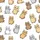 Cat Lovers' Kawaii Cartoon Cats All Over Print White Tan Grey Orange Brown Playful Pattern Kid Satin Pajamas Set - 4