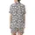 Cat Lovers' Charming White Cartoon Cats Black All-Over Playful Pattern Pink Noses Satin Short-Sleeve Pajamas Set - 3