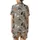 Cat Lovers' Illustrative Semi-Realistic Scattered Domestic Cat Natural Fur Greige-Taupe Pattern Satin Short-Sleeve Pajamas Set - 3