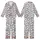 Cat Lovers' Charming White Cartoon Cats Black All-Over Playful Pattern Pink Noses Kid Satin Pajamas Set - 1