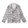 Cat Lovers' Charming White Cartoon Cats Black All-Over Playful Pattern Pink Noses Kid Satin Pajamas Set - 2