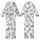 Cat Lovers' Whimsical Smiling Cartoon Kittens Black White Grey Striped Shaggy Fur Ink Splatter Sketch Art Kid Satin Pajamas Set - 1