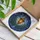 Art Lovers' Ornate Tiffany Glass Lantern, Amber Glow, Blue Forget-Me-Nots, Starfield Mosaic Stained Glass Suncatcher - 3