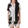 Cat Lovers' Sweeping S-Curve Matte Black Pure White Cat Duality Realistic Illustration Golden Eyes Satin Short-Sleeve Pajamas Set - 2
