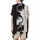 Cat Lovers' Sweeping S-Curve Matte Black Pure White Cat Duality Realistic Illustration Golden Eyes Satin Short-Sleeve Pajamas Set - 3