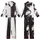 Cat Lovers' Sweeping S-Curve Matte Black Pure White Cat Duality Realistic Illustration Golden Eyes Kid Satin Pajamas Set - 1