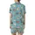 Cat Lovers' Whimsical Illustrative Feline Seamless Pattern, Robin's Egg Blue, Cream Gray Ginger Cats, Flat Art Style Satin Short-Sleeve Pajamas Set - 3