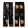 Cat Lovers' Whimsical Black Orange Tabby Cats Celestial Night Sky All-Over Print, Golden Eyes, Pale Yellow Moon, Hand-Drawn Stars Kid Satin Pajamas Set - 3