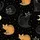 Cat Lovers' Whimsical Black Orange Tabby Cats Celestial Night Sky All-Over Print, Golden Eyes, Pale Yellow Moon, Hand-Drawn Stars Kid Satin Pajamas Set - 4