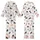 Cat Lovers' All-Over Playful Cartoon Cats Flat Graphic Design White Background Pastel Accents Kid Satin Pajamas Set - 1
