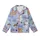 Whimsical Animal & Sushi Lovers' Cartoon Pastel Pink Blue Periwinkle Tropical Sushi Picnic Palm Pattern Kid Satin Pajamas Set - 2