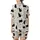Cat Lovers' Whimsical Black Cat Silhouette & Outline Seamless Pattern with Yarn Balls on Creamy Off-White Satin Short-Sleeve Pajamas Set - 3
