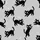 Cat Lovers' Adorable Minimalist Black Cartoon Cats Peeking Climbing Pattern White Eyes Light Heather Grey Satin Pajamas Set - 4