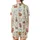 Cat Lovers' Whimsical Sweet Cartoon Cats Playful Scattered Repeating Cream Pattern Satin Short-Sleeve Pajamas Set - 3