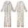 Cat Lovers' Whimsical Sweet Cartoon Cats Playful Scattered Repeating Cream Pattern Kid Satin Pajamas Set - 1