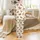 Personalised Mum's Floral Highland Cow & Calf Watercolor Oversized Lounge Top Satin Pajamas Set - 3