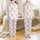Kids Holiday Sleepwear: Delicate Nutcracker Holly Berry & Snowflake Print - Soft Short Sleeve Gown Satin Pajamas Set - 1