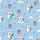 Cute Style Lovers' Playful Sleepy White Koala Popcorn Cloud Golden Star Light Blue Pattern Satin Short-Sleeve Pajamas Set - 4